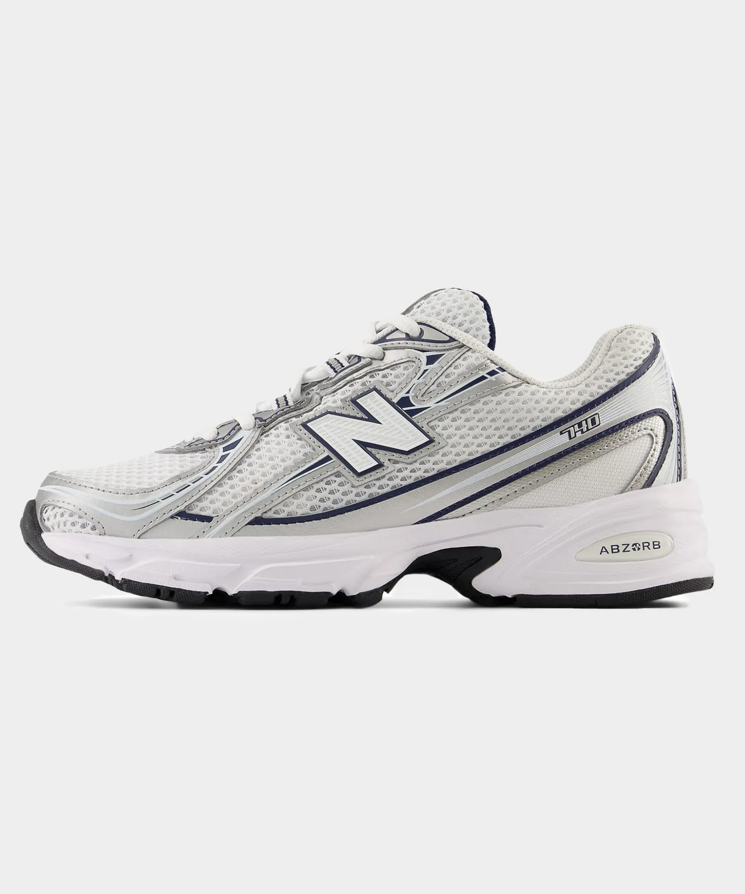 New Balance 740 in White   Navy