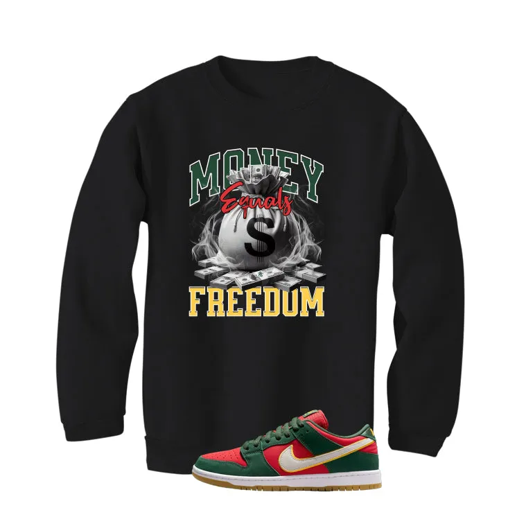 Nike SB Dunk Low PRM Seattle Supersonics Black T-Shirt (Money Equals Freedom)| illcurrency