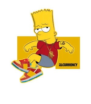 NIKE SB DUNK LOWS (Bart Simpson) | ILLCURRENCY White T-Shirt (COOLING)