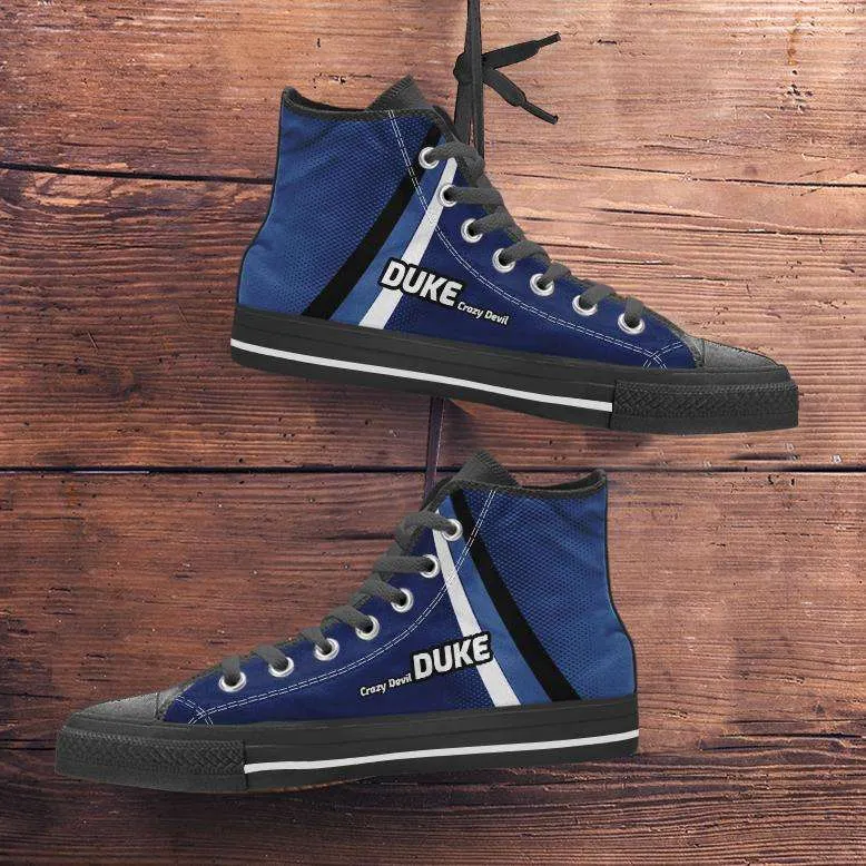 North Carolina Duke Crazy Devil Basketball Fans Canvas High Top Shoes