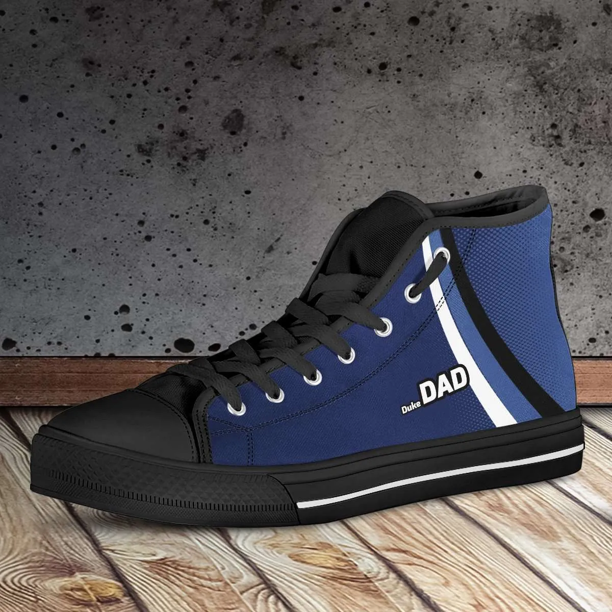 North Carolina Duke DAD Basketball Fans Canvas High Top Shoes