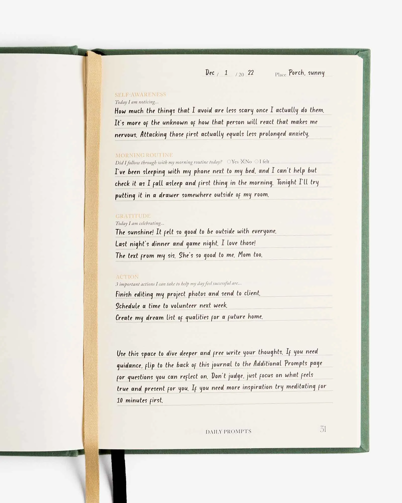 Notes to Mindfulness Journal - Sage - Sage