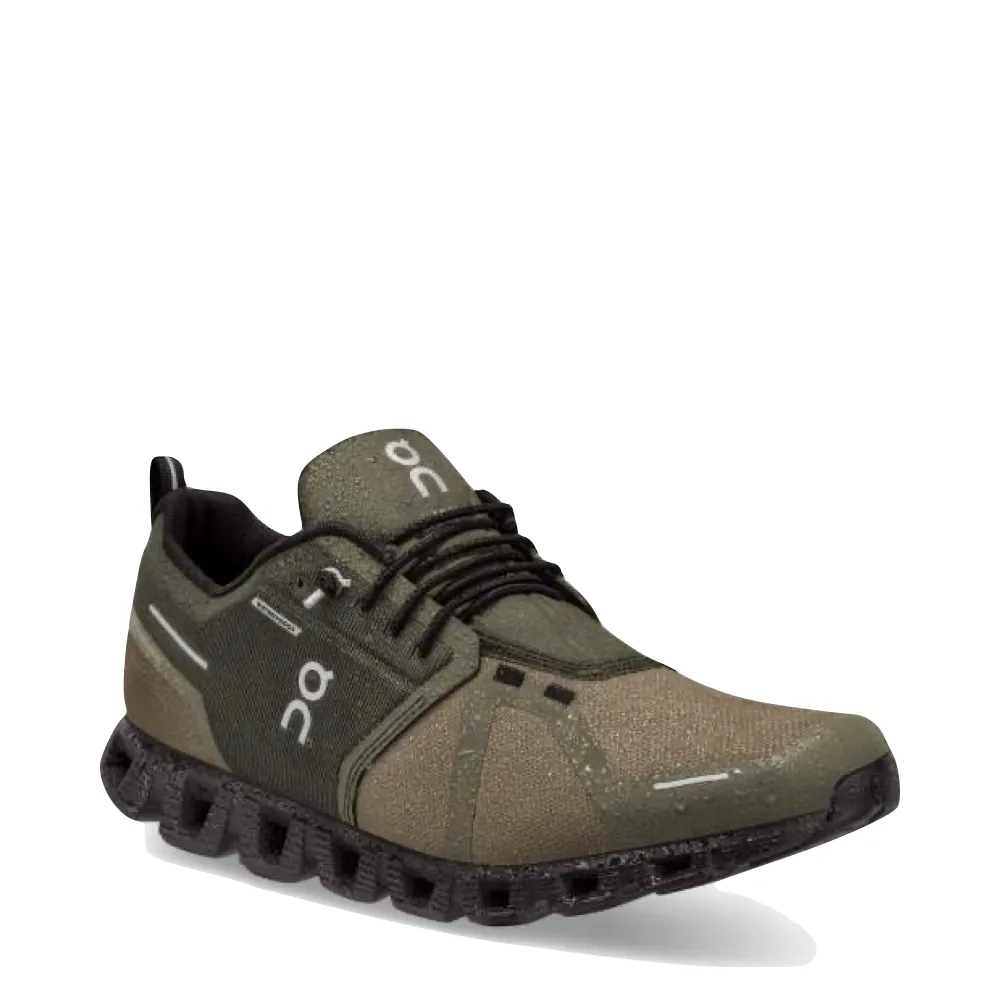 On Men's Cloud 5 Waterproof Sneaker in Olive/Black