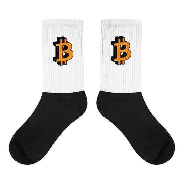 Order this cool crypto socks today and enjoy free shippping bitcoin logo