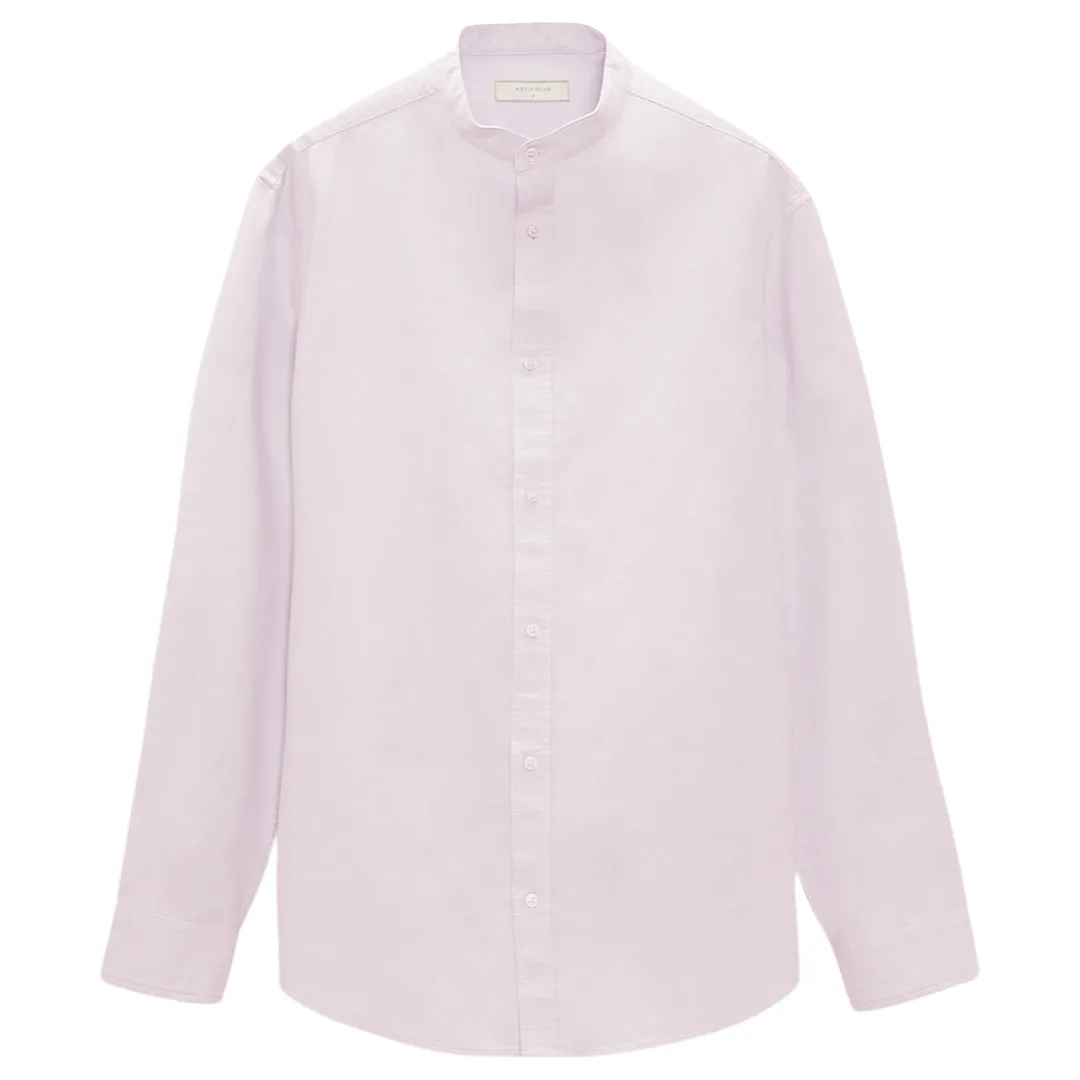 Oxford Cotton Grand Dad Collar Long Sleeve Shirt (Made to Order)