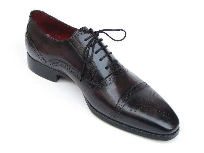 Paul Parkman Captoe Bronze & Black Oxfords