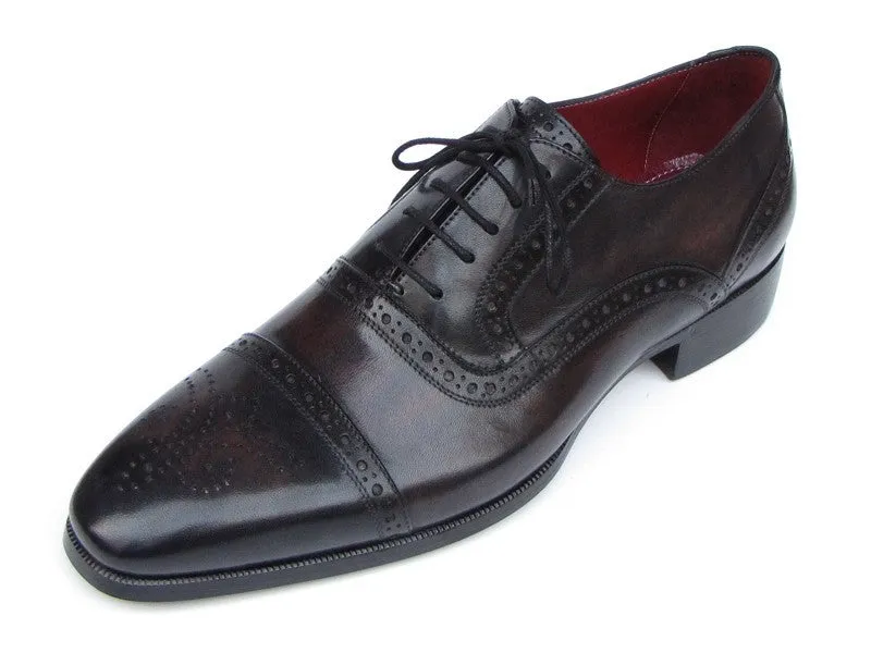 Paul Parkman Captoe Bronze & Black Oxfords