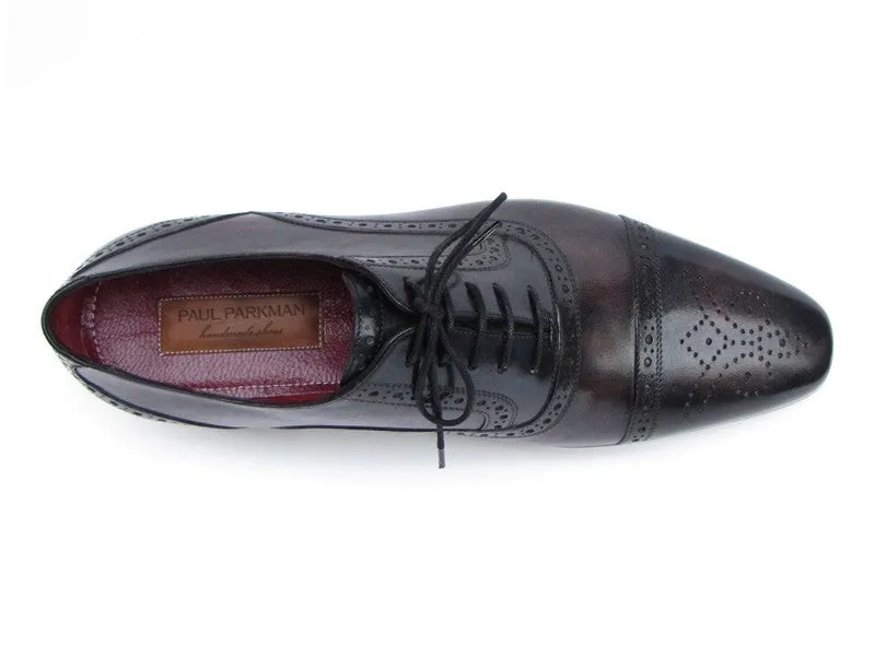 Paul Parkman Captoe Bronze & Black Oxfords