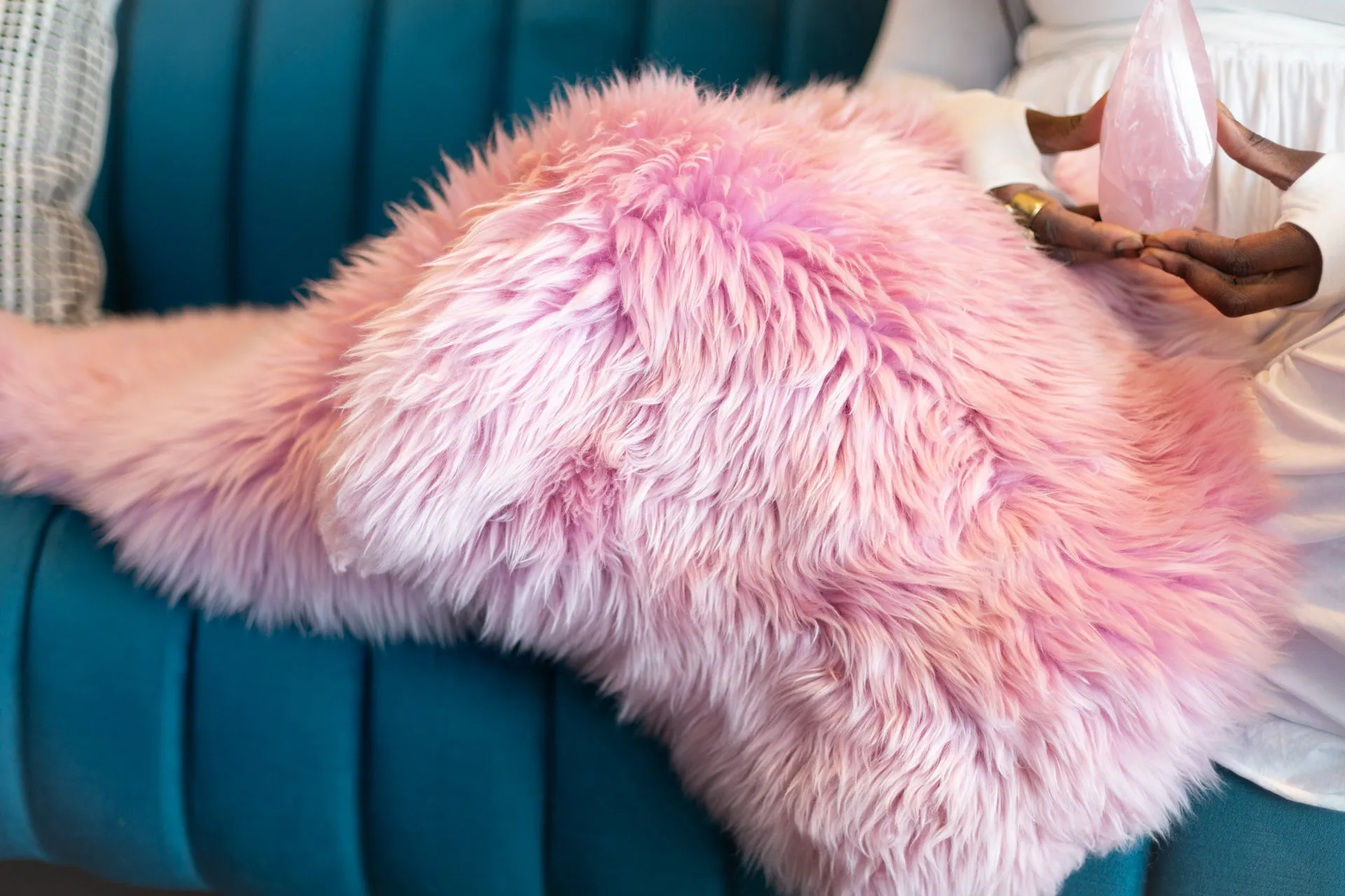 Pink Crystal Sheepskin