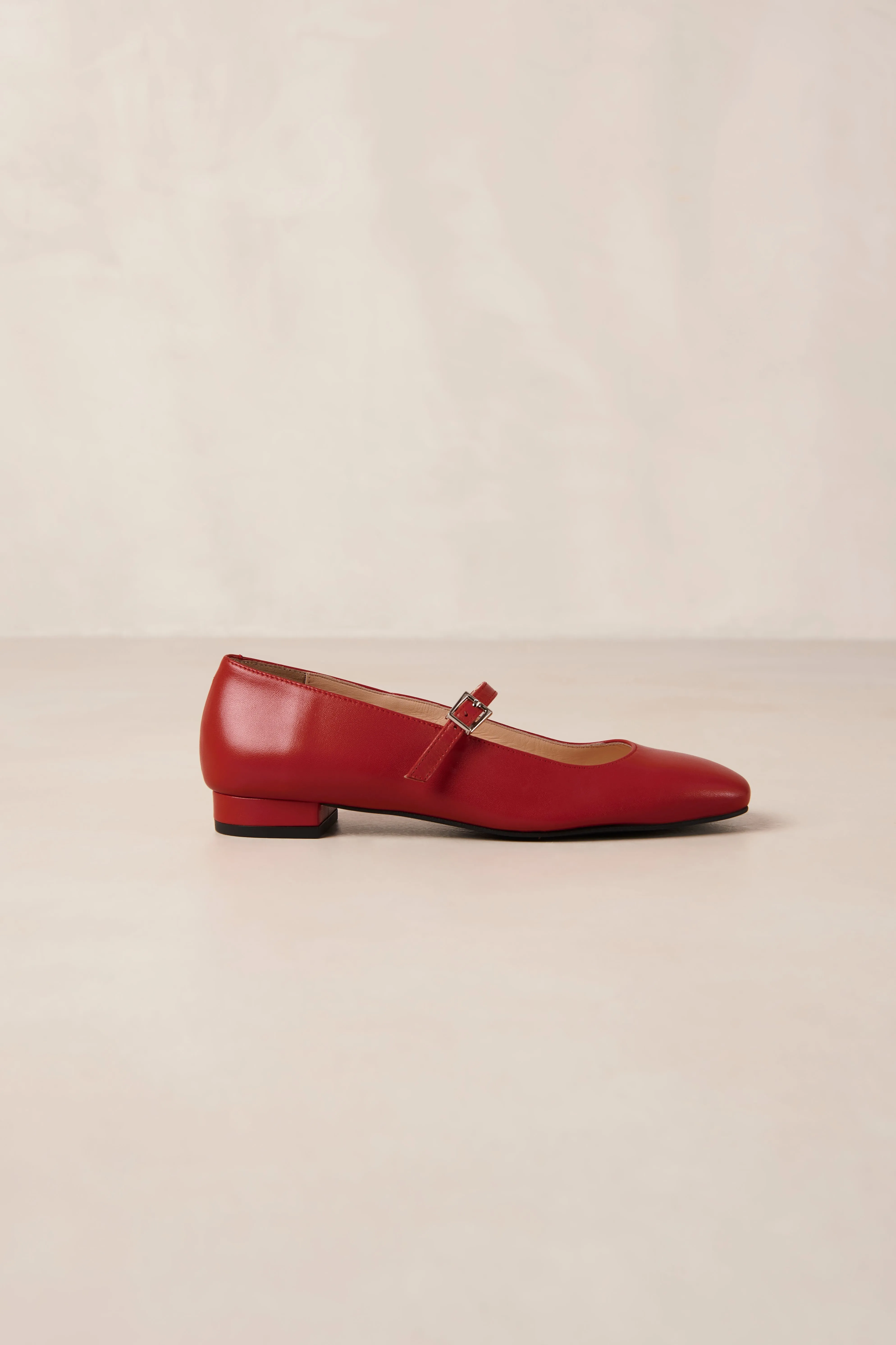 Por Do Sol Red Leather Ballet Flats