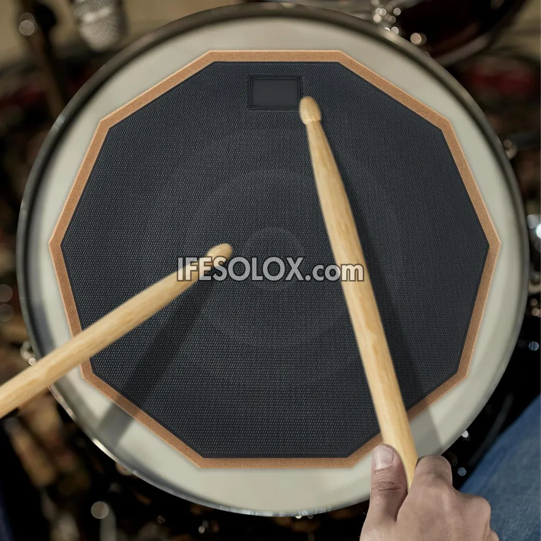 Premium 12-inch Snare Drum Double-Sided Silent Practice Pad with Sticks and Bag - Brand New