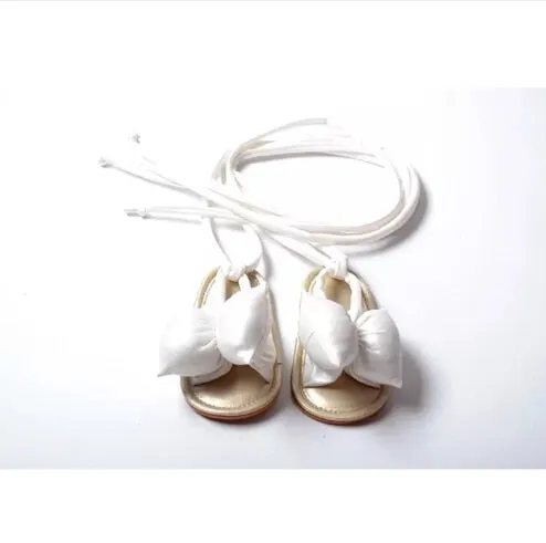 Puff Bow Baby Girl Sandals - Gold