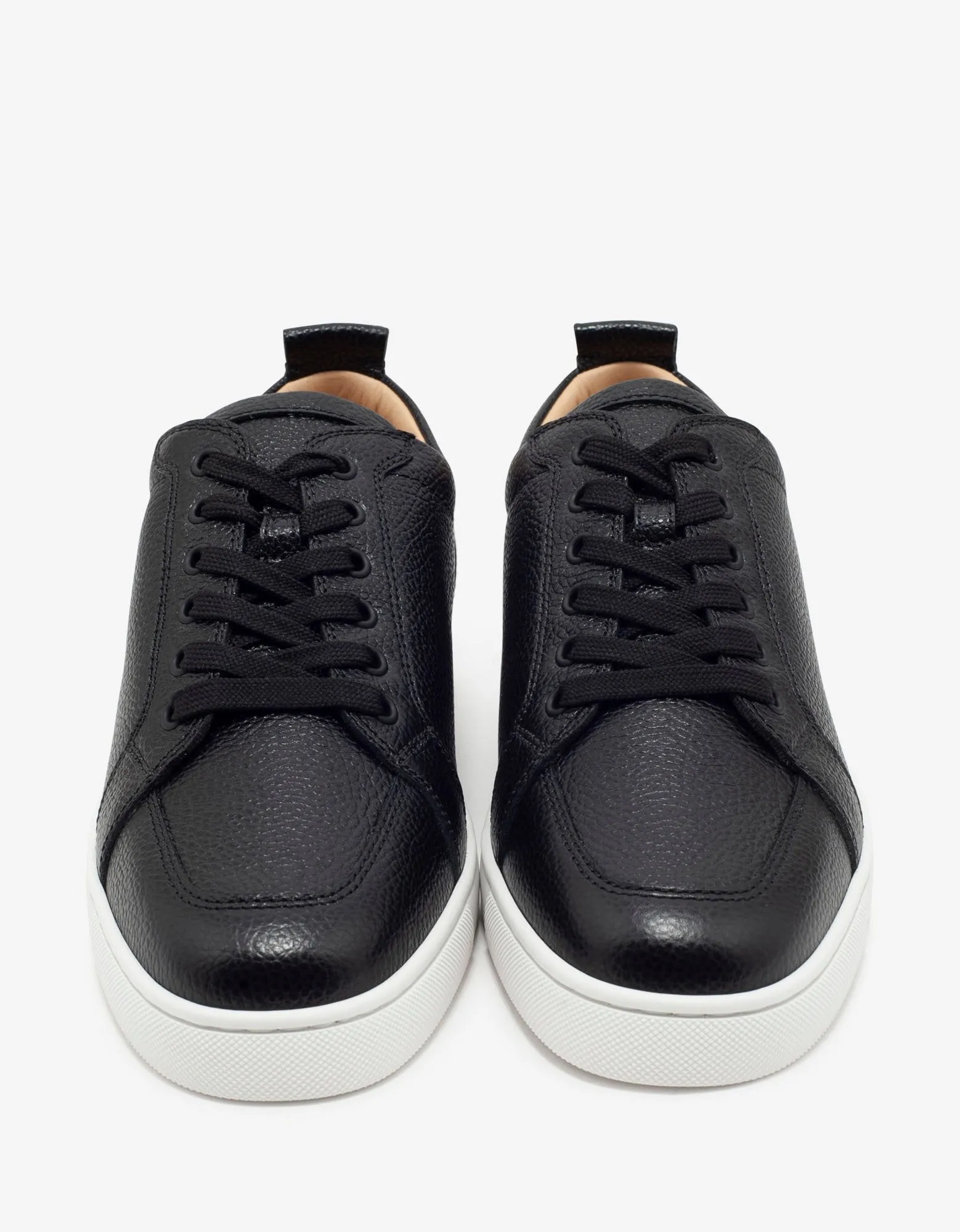 Rantulow Black Grain Leather Trainers -