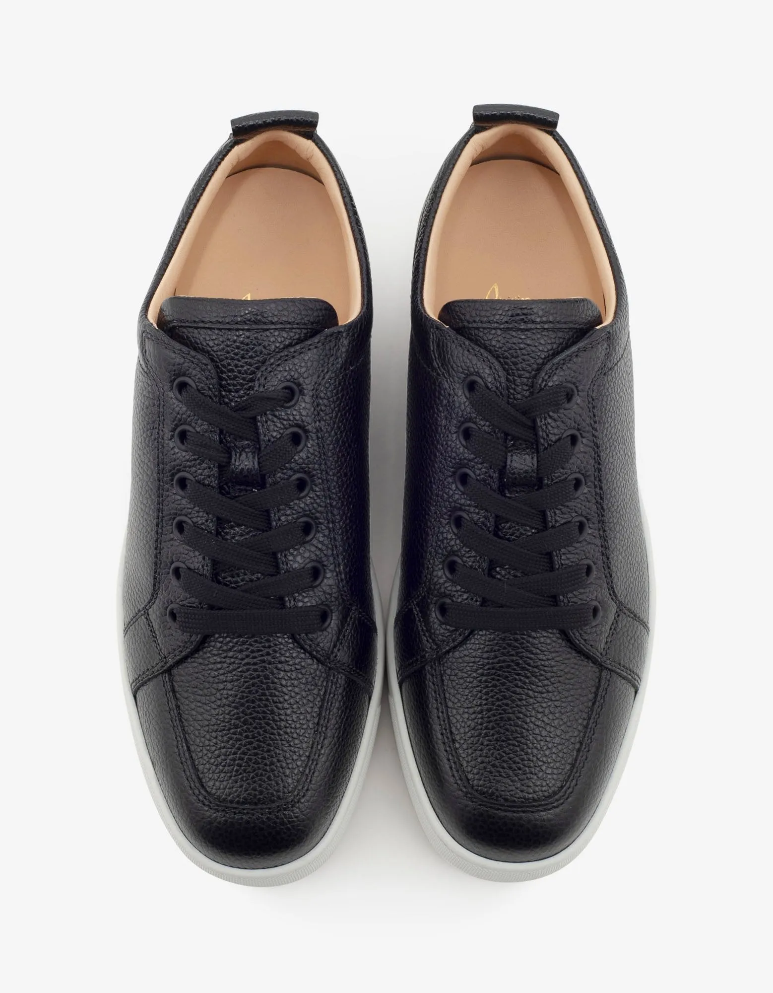 Rantulow Black Grain Leather Trainers -