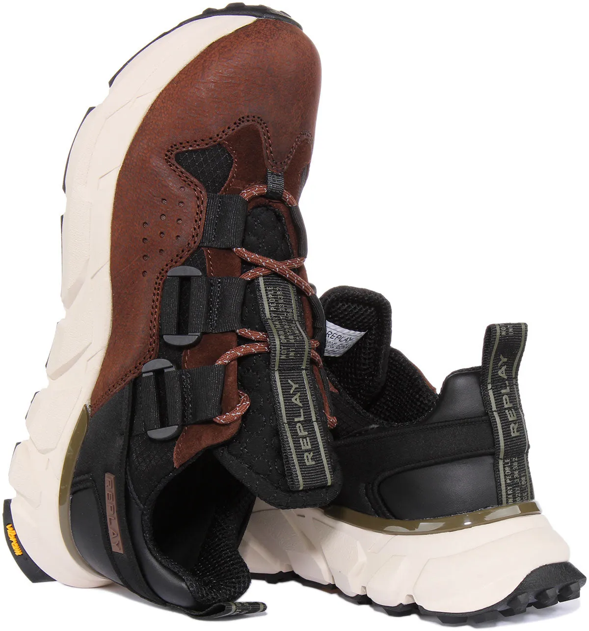 Replay Split Laguna In Black Brown For Men