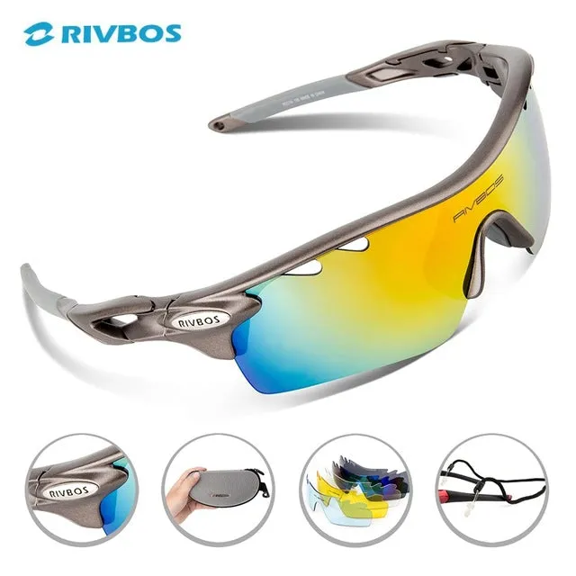 RIVBOS Oculos Ciclismo Cycling Tactical Glasses Men Women Gafas Ciclismo Bicycle Bike Sports Cycling Sunglasses Eyewear RB0801