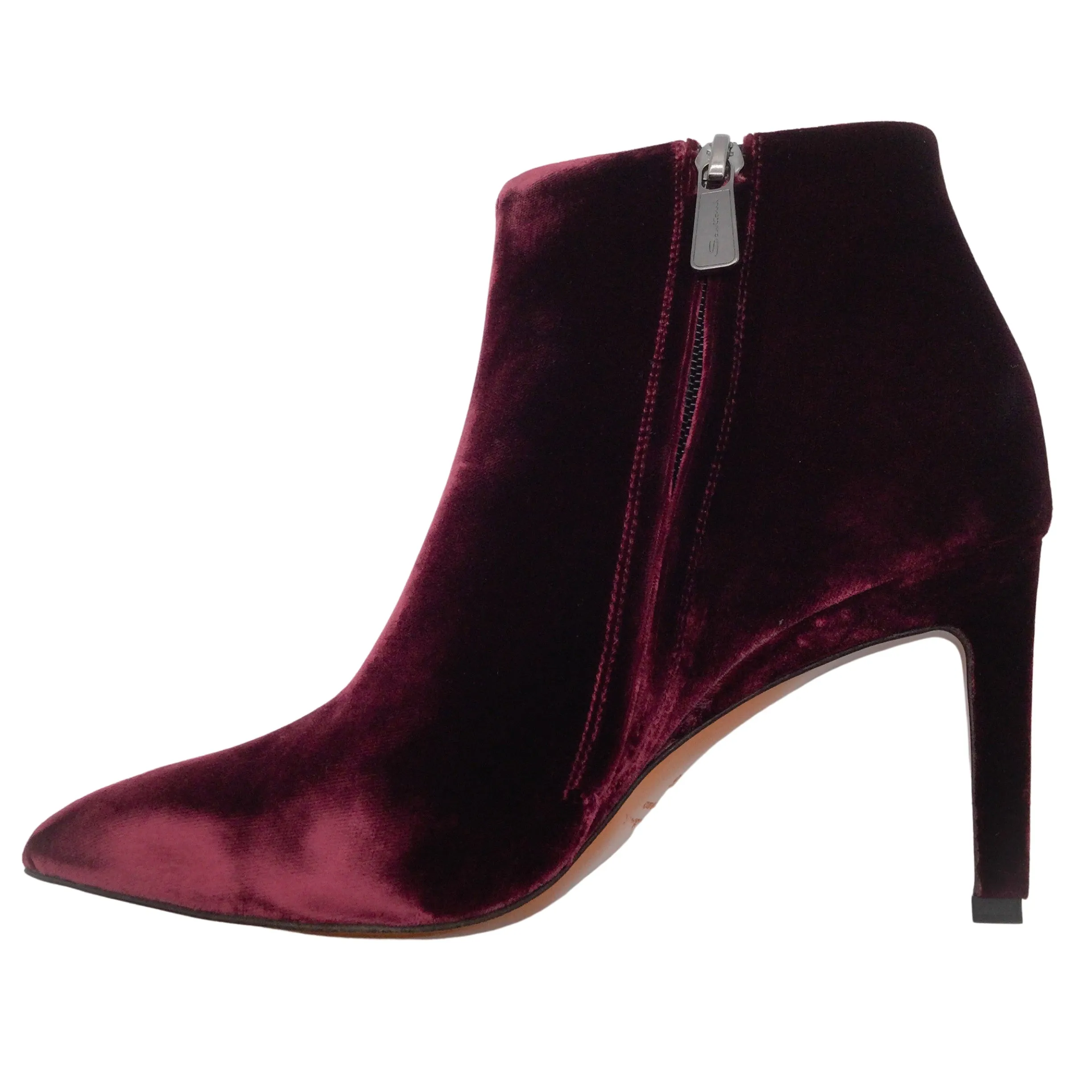 Santoni Burgundy Pointed Toe Boots/Booties