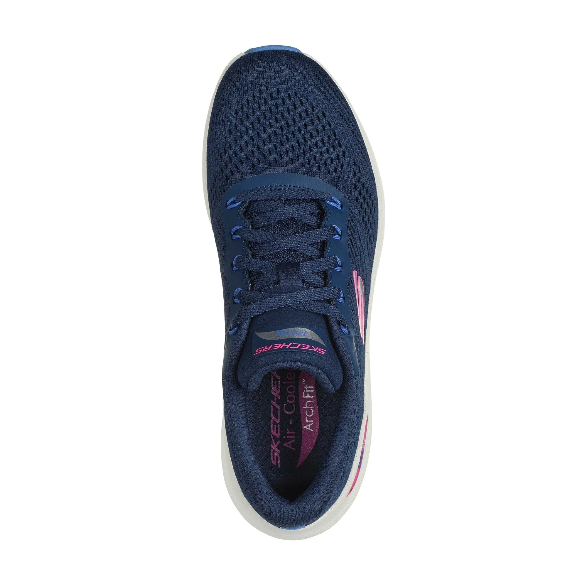 Skechers 150051 Arch Fit 2.0 - Big League Ladies Navy Multi Textile Vegan Arch Support Lace Up Trainers