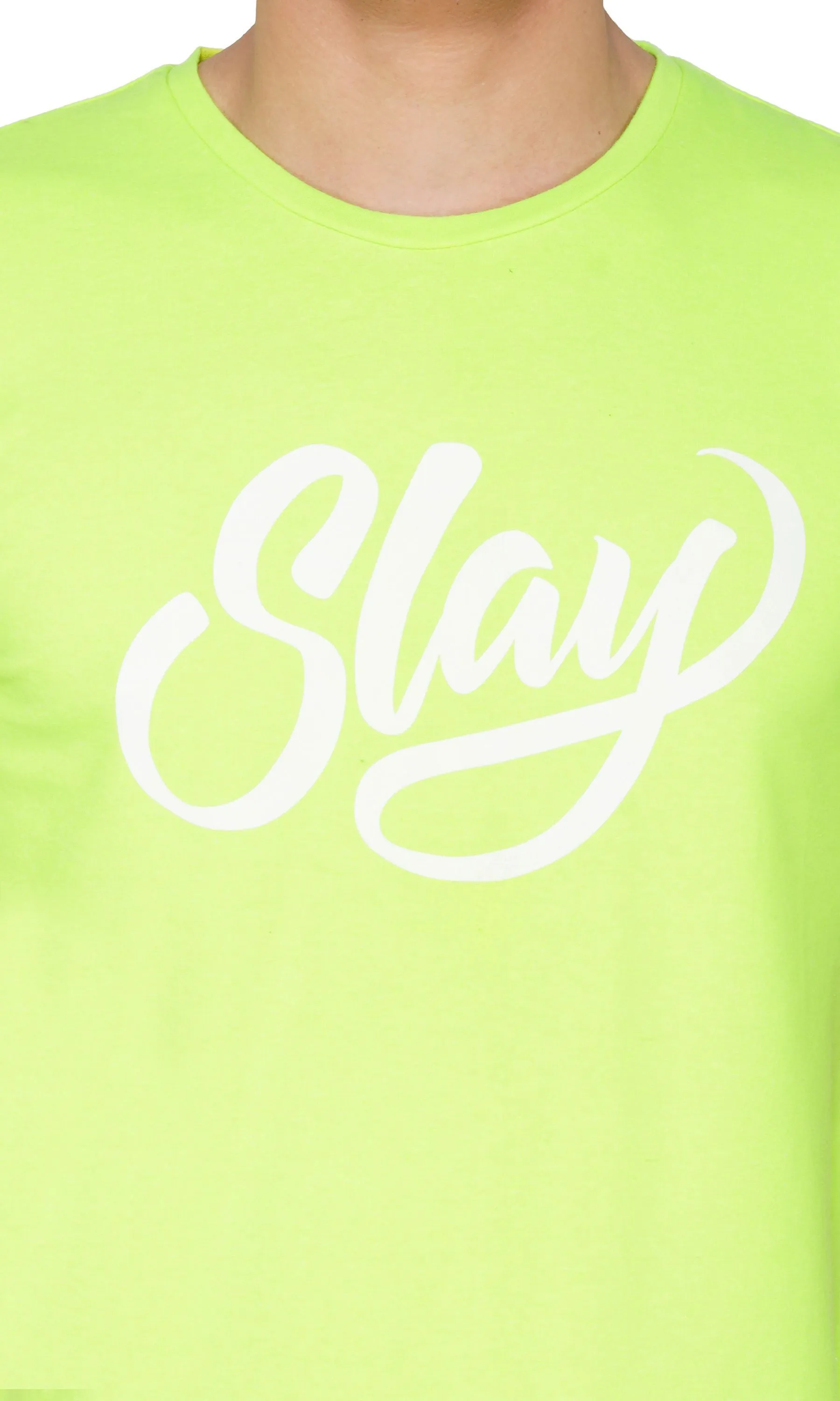 SLAY. Sport Men's Printed Neon Green T-shirt