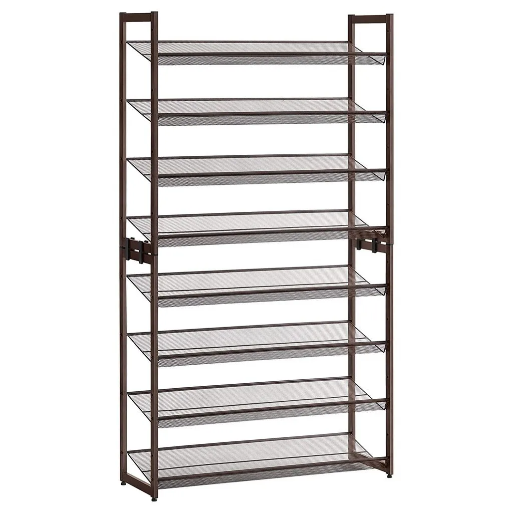 SONGMICS 8-Tier Shoe Rack Storage 32 pairs with Adjustable Shelves Bronze LMR08A