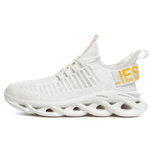 Spring Casual Men's Sneakers: Lightweight, Breathable, No-slip, Lace Up White Sports Shoes