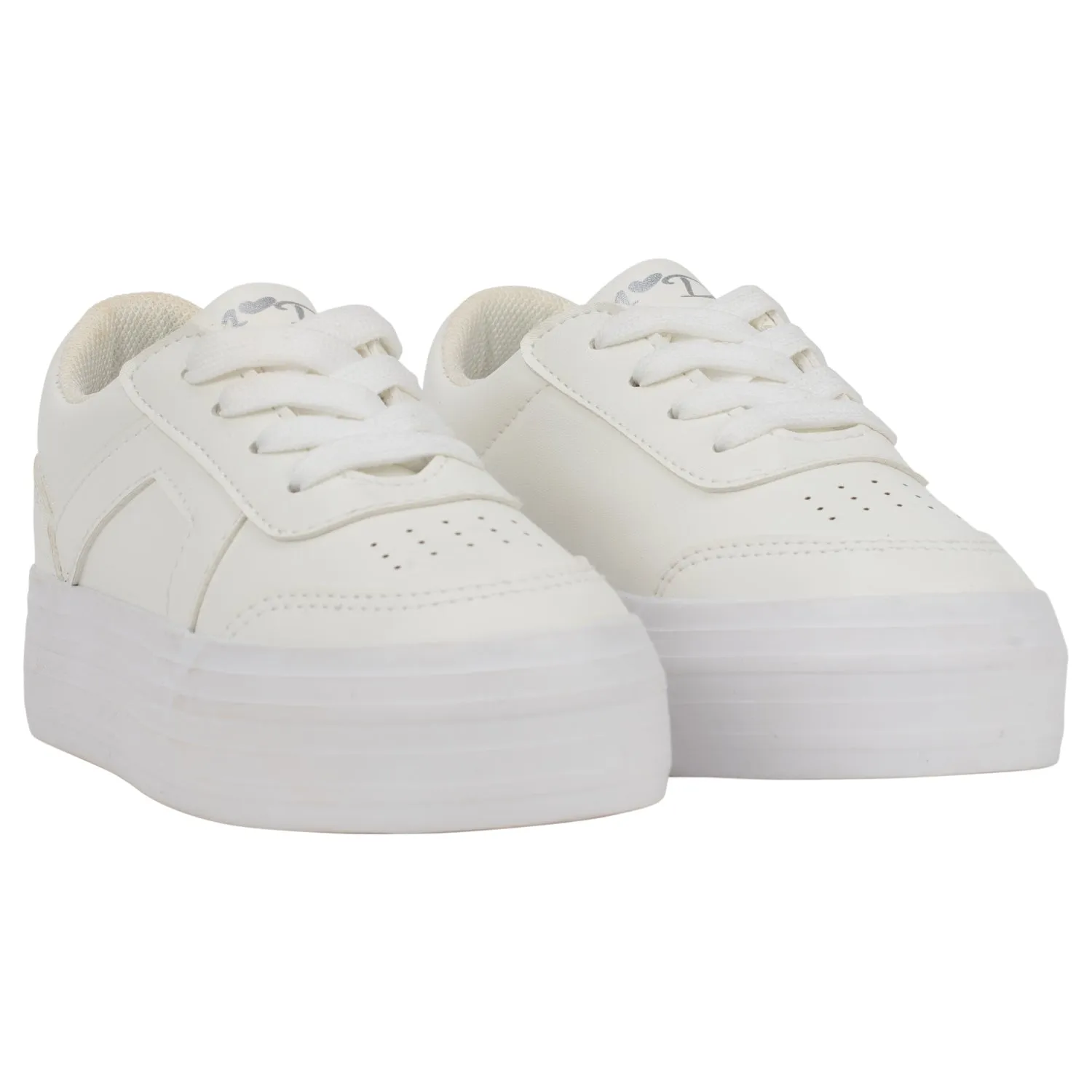 SS24 A Dee Girls Patty White Platform Trainers