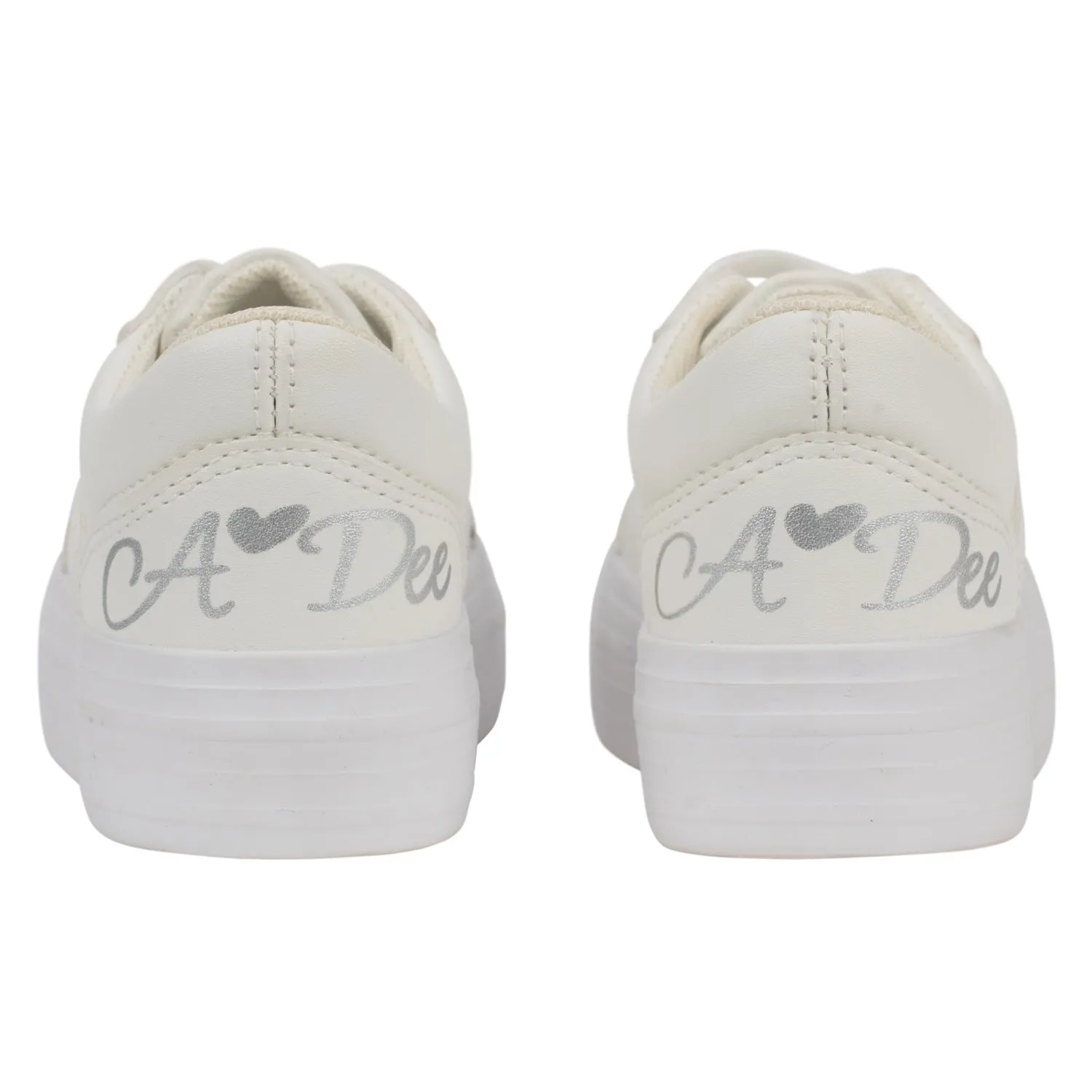 SS24 A Dee Girls Patty White Platform Trainers