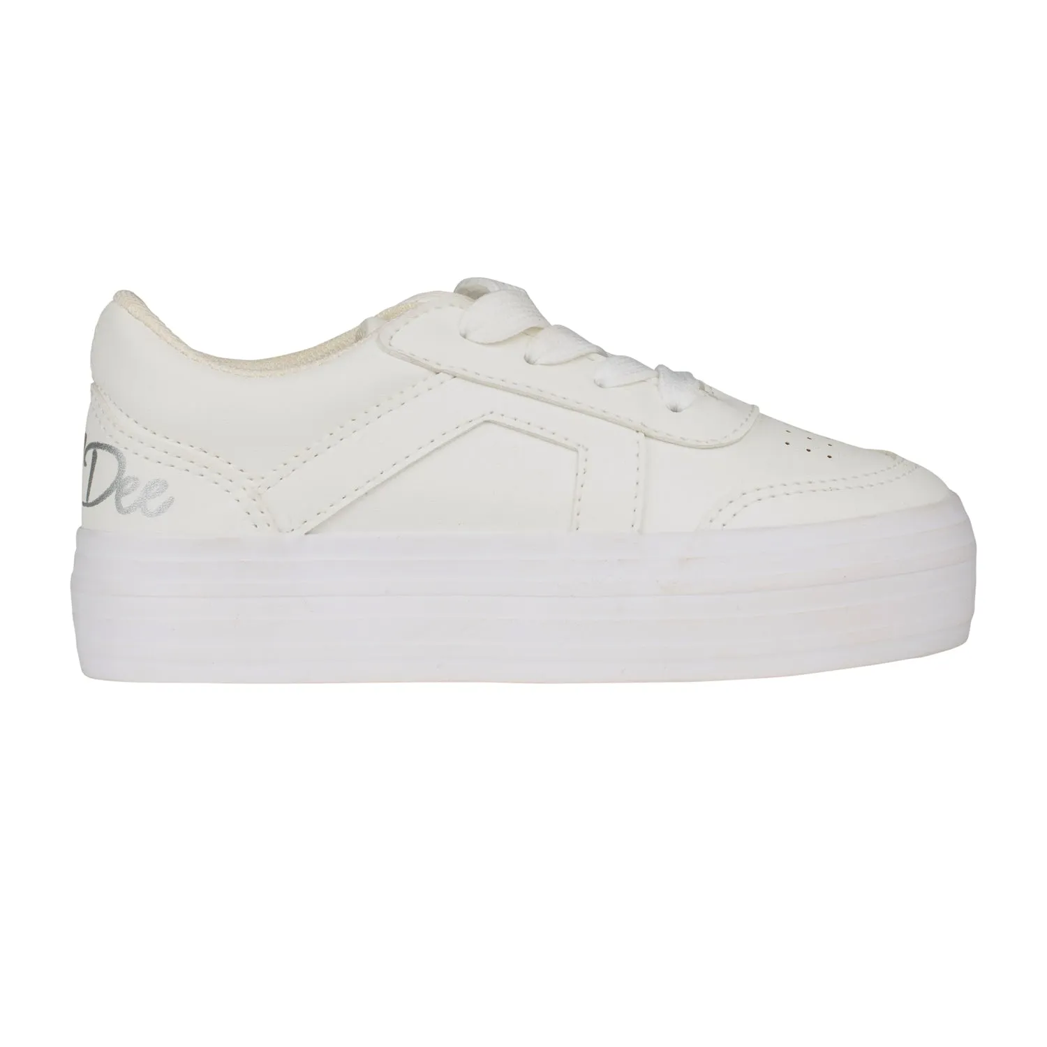 SS24 A Dee Girls Patty White Platform Trainers