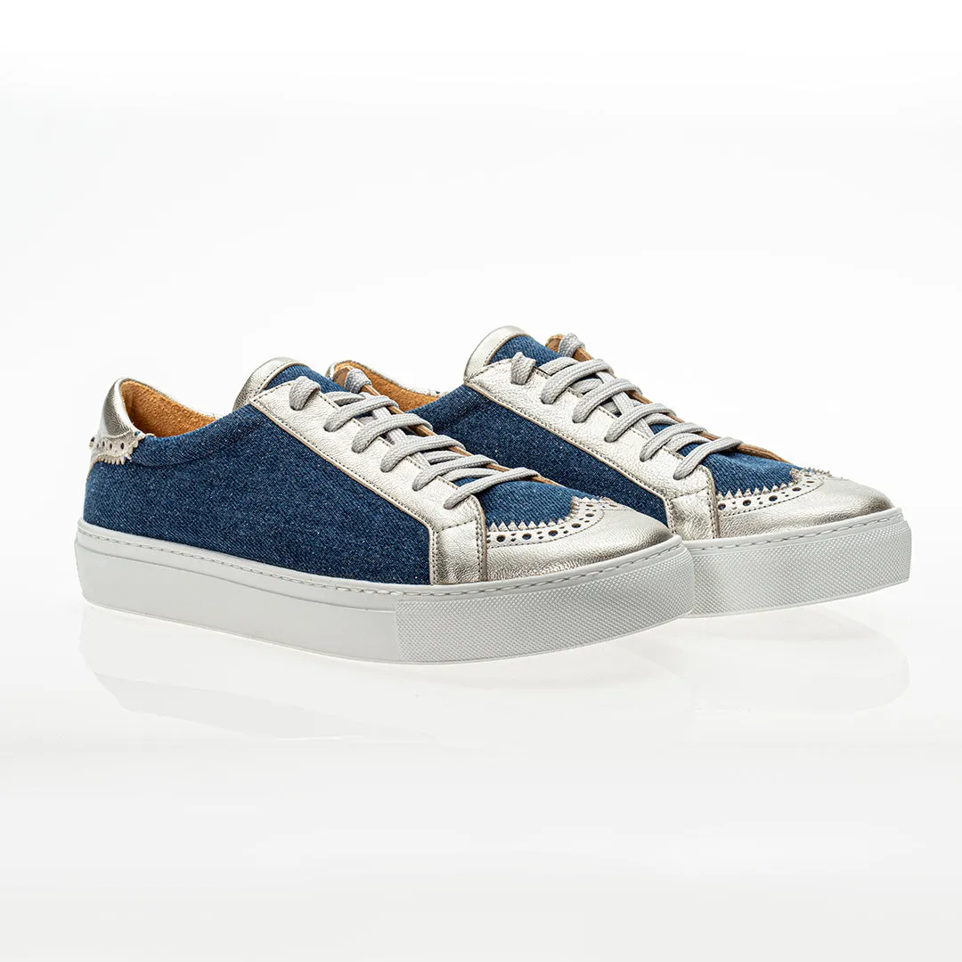 Steps Sneakers Denim and Silver