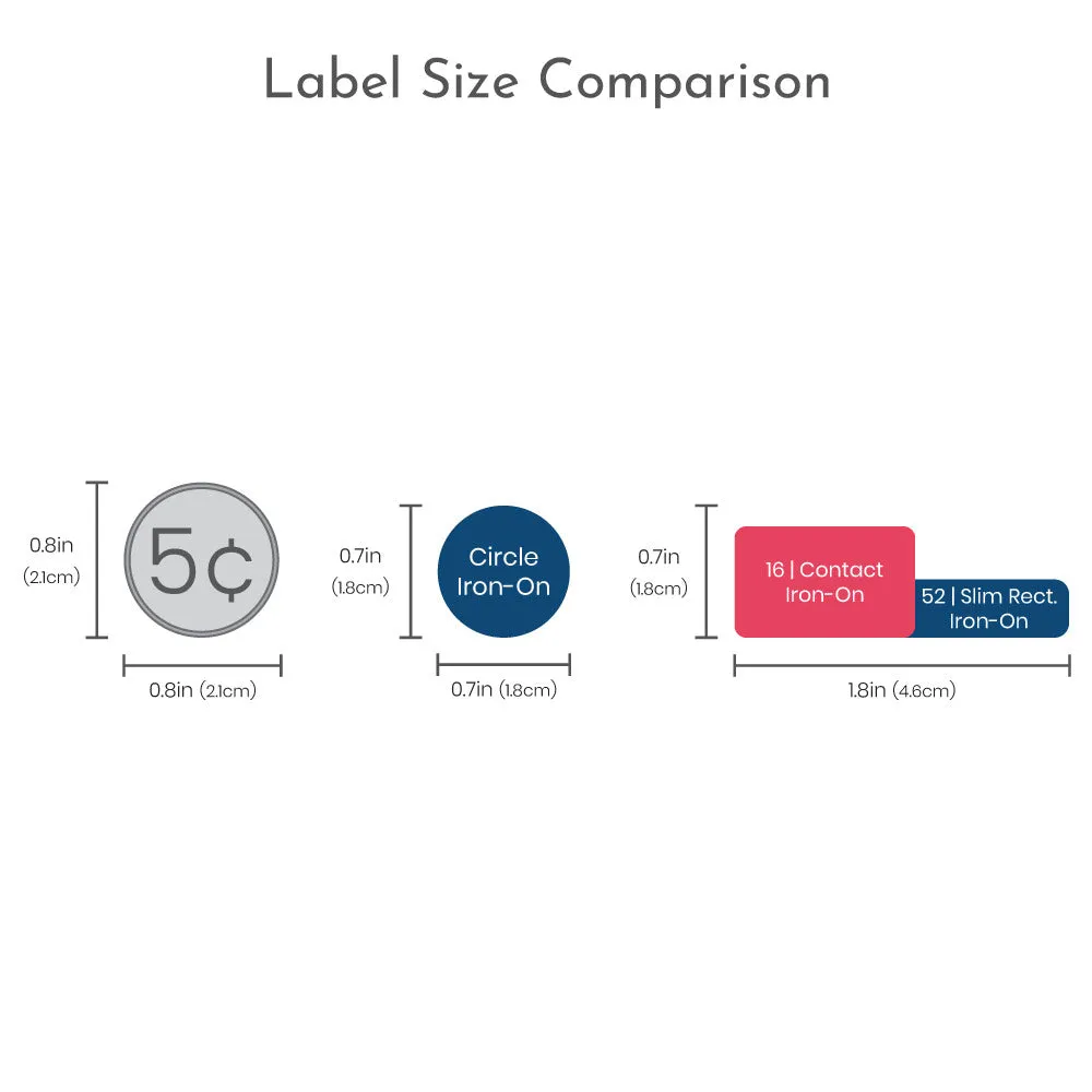 Sweetheart Iron-On Clothing Labels