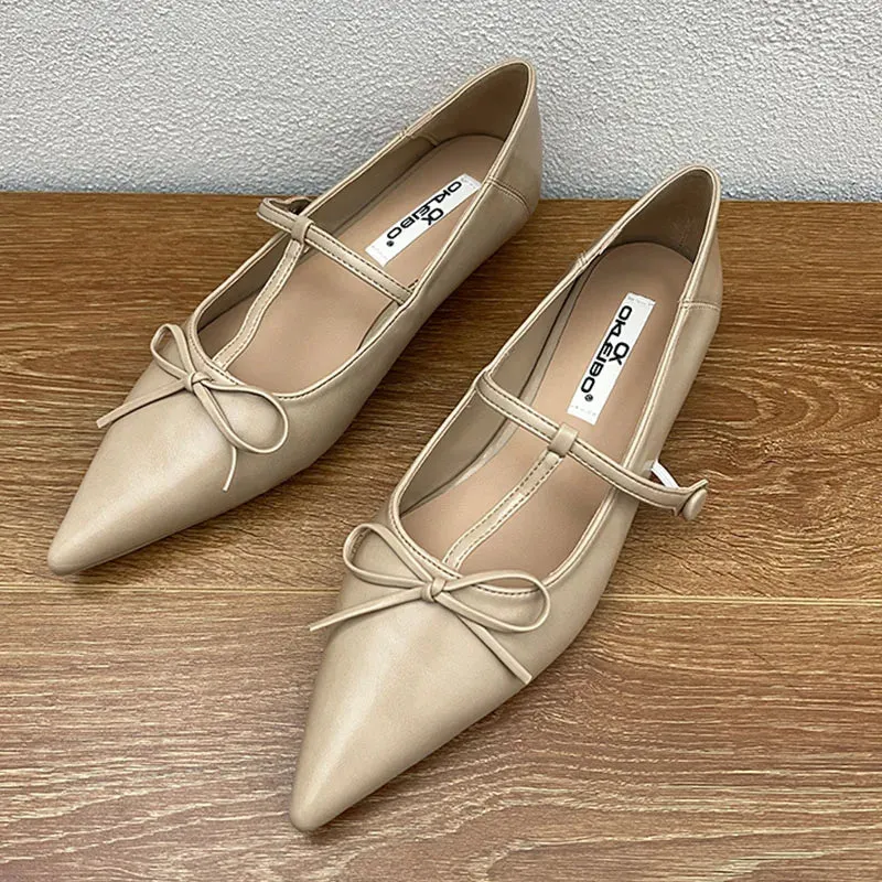 TAVIMART  -  Autumn Women Flat Shoes Fashion Pointed Toe Shallow Slip On Pointed Ladies Dress Elegant Ballerinas Shoes Soft Mary Jane