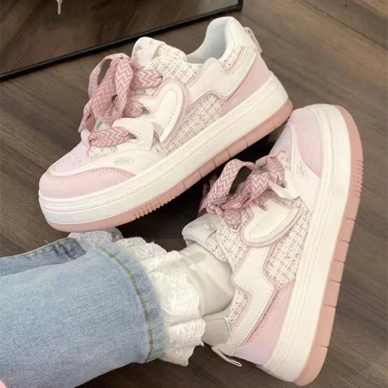 TAVIMART  -  Pink Platform Sneakers Kawaii Women's Sports Shoes Casual Vintage Cute Vulcanize Harajuku Tennis Female Flats Lolita