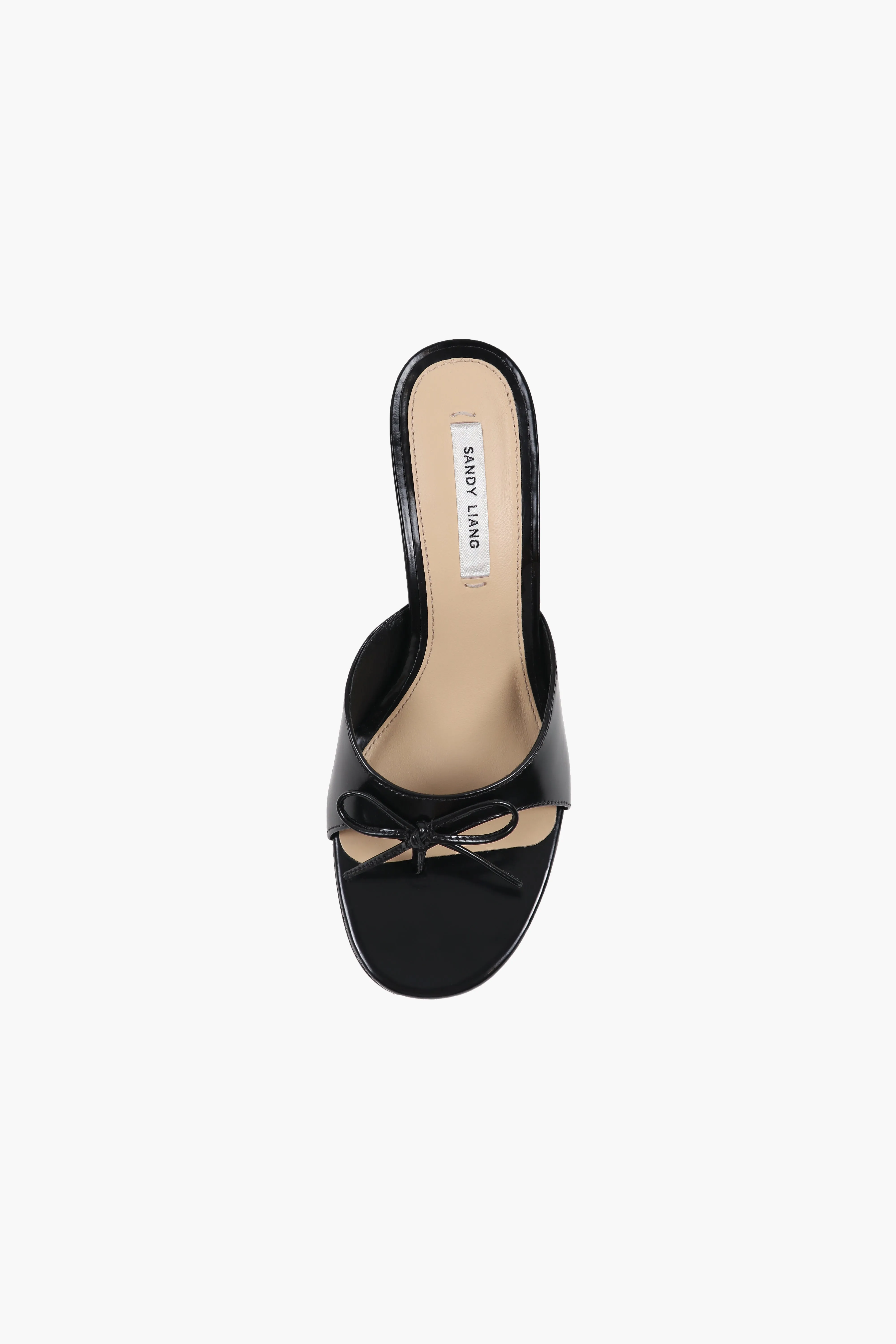 THONG MULE 90 IN BLACK SPAZZOLATO