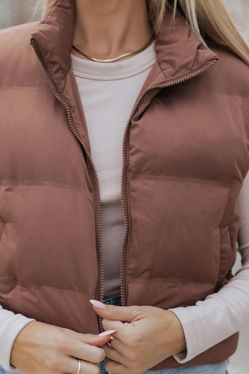 Thread and Supply Brown Puffer Vest - FINAL SALE