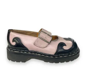 Tredair Black/Pale Pink Swirly Mary Jane Sandal