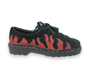 Tredair Black/Red Flame Suede Trainer Shoe