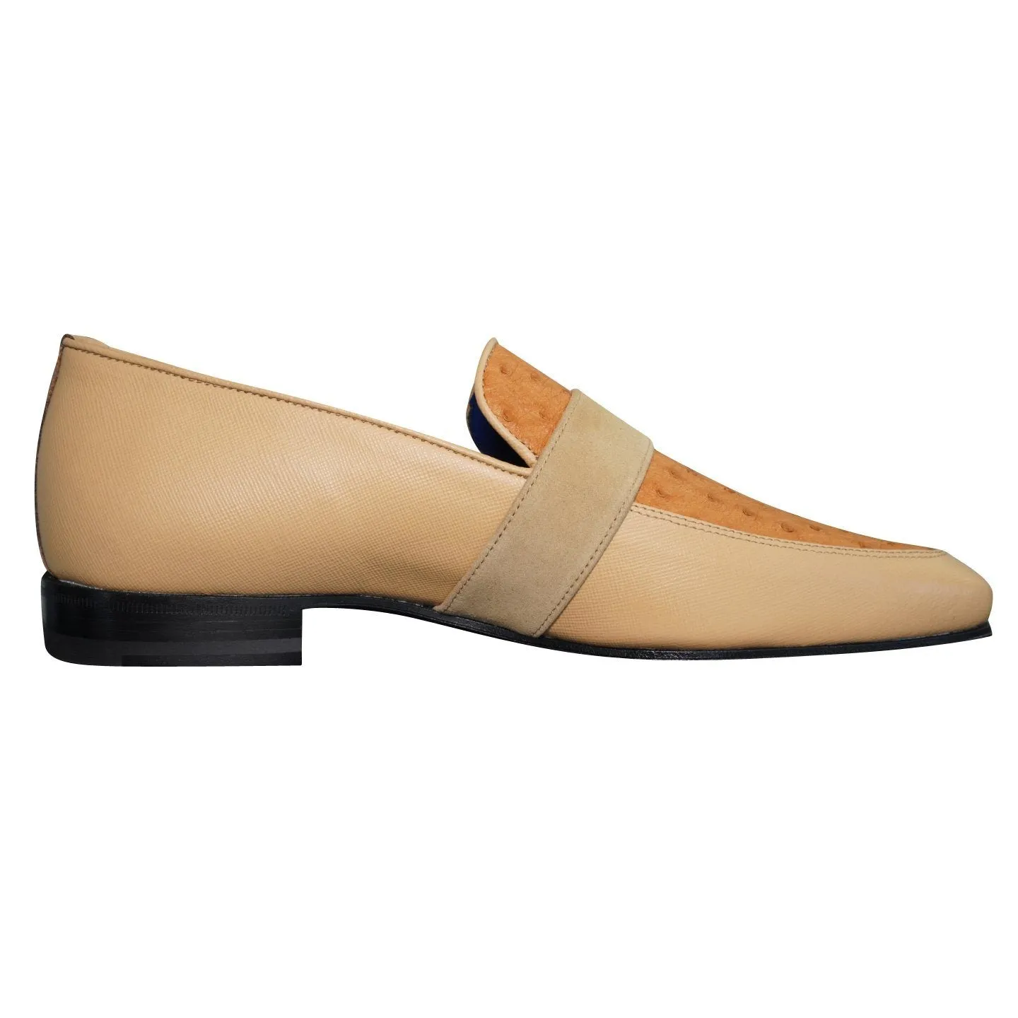 Tuscan Ostrich Monk Rose Gold Loafer