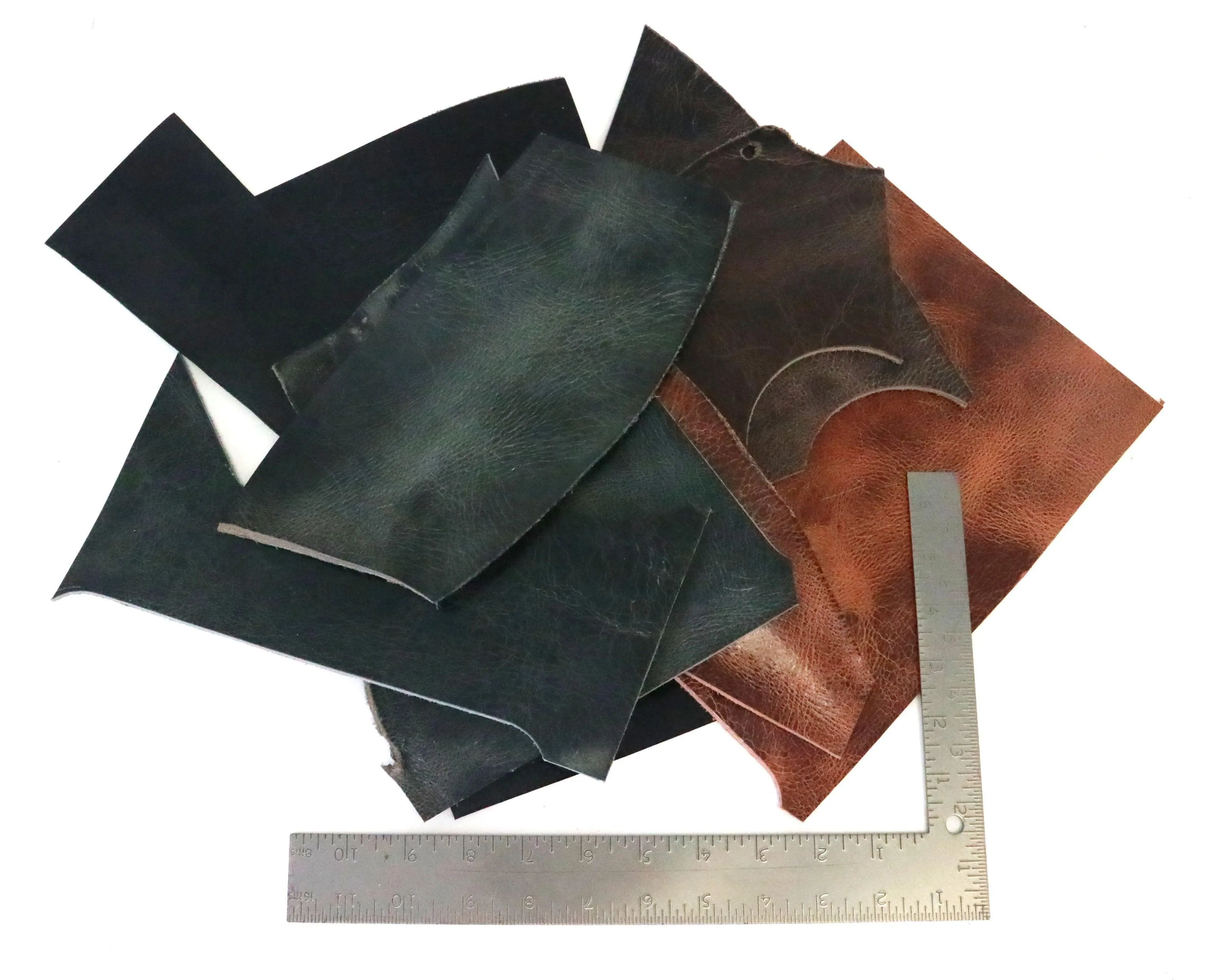 Two Pounds of Vintage Glazed Buffalo Leather Scrap