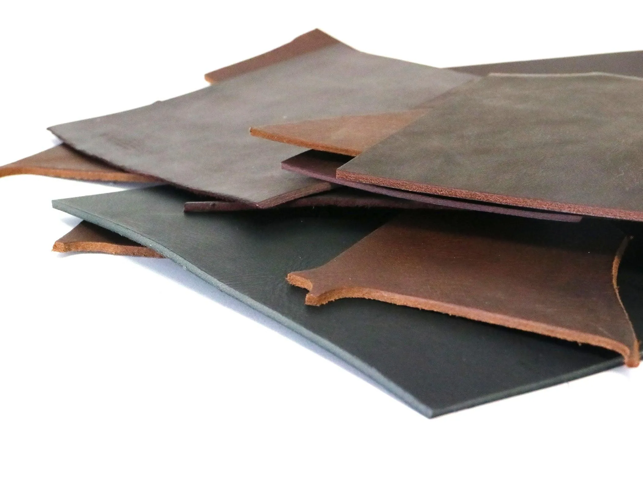 Two Pounds of West Tan Buffalo Leather Scrap