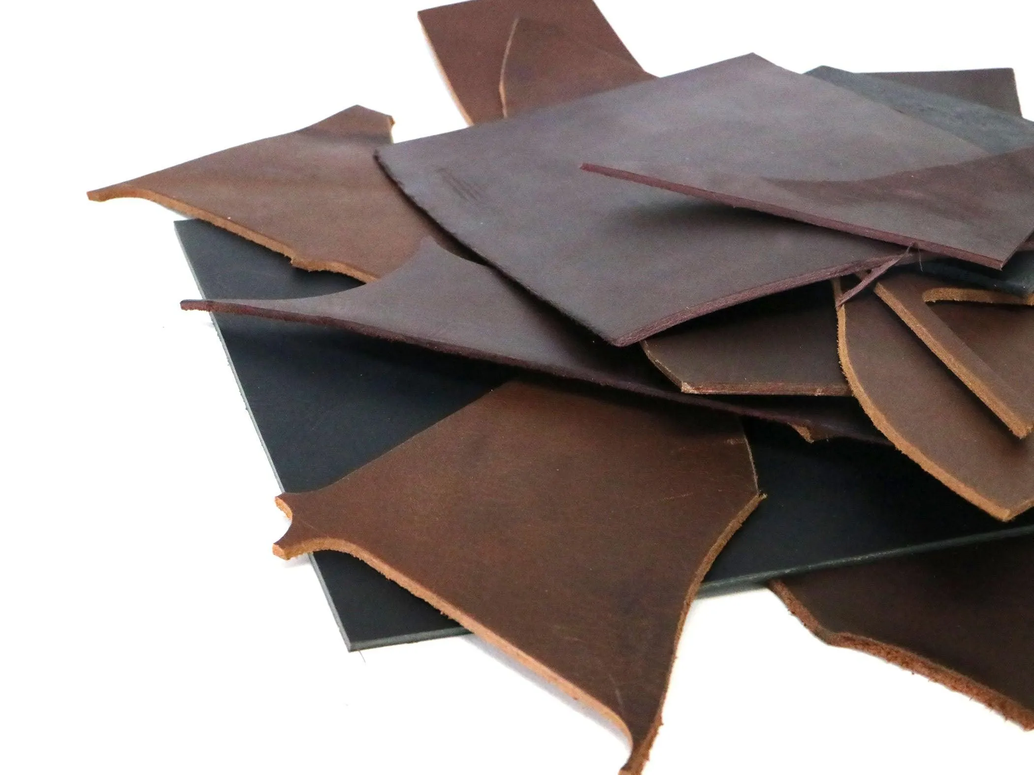 Two Pounds of West Tan Buffalo Leather Scrap