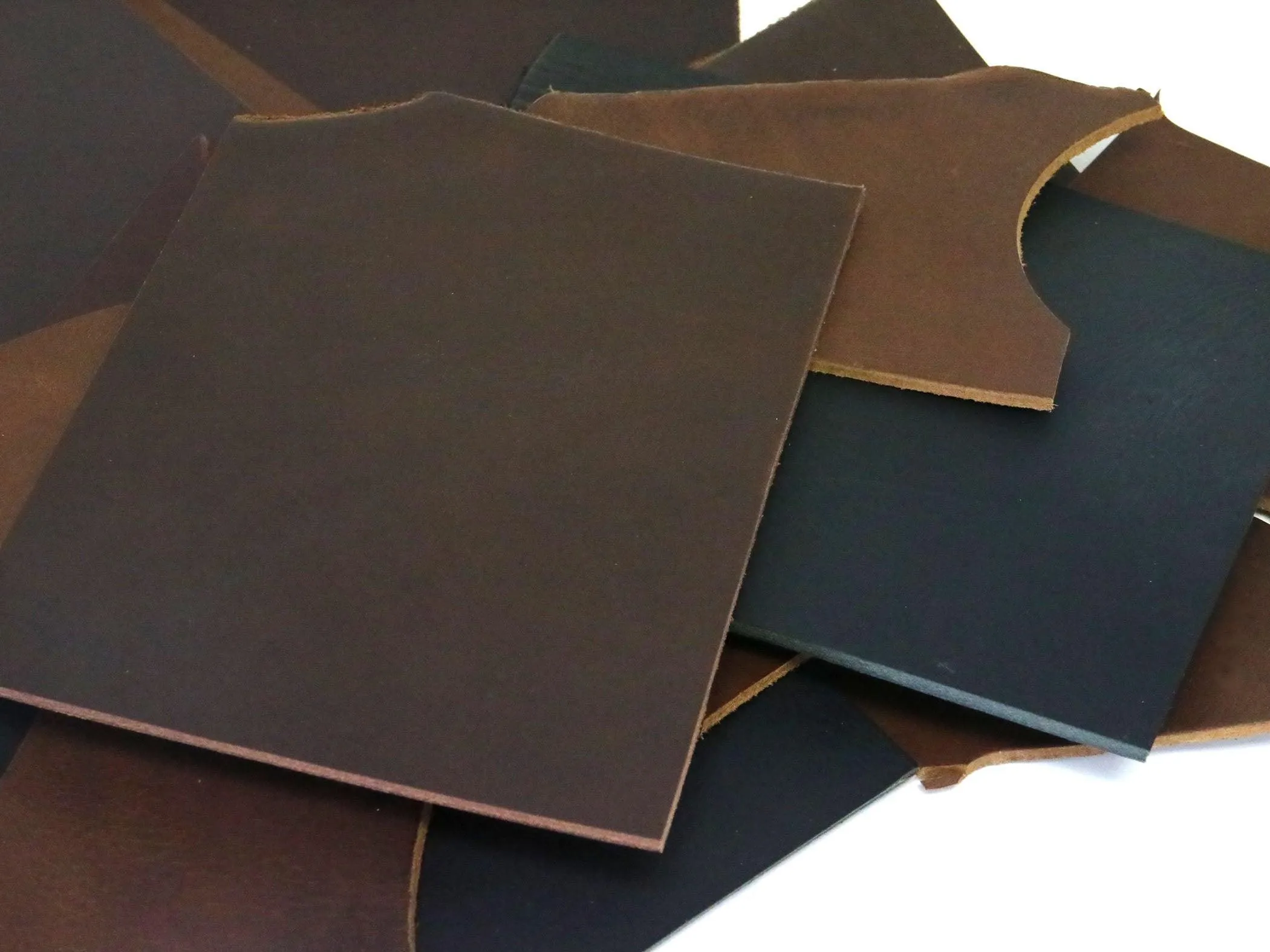 Two Pounds of West Tan Buffalo Leather Scrap