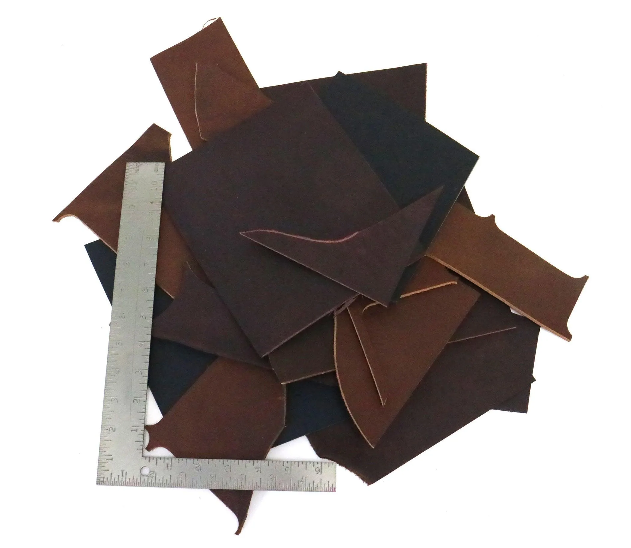 Two Pounds of West Tan Buffalo Leather Scrap