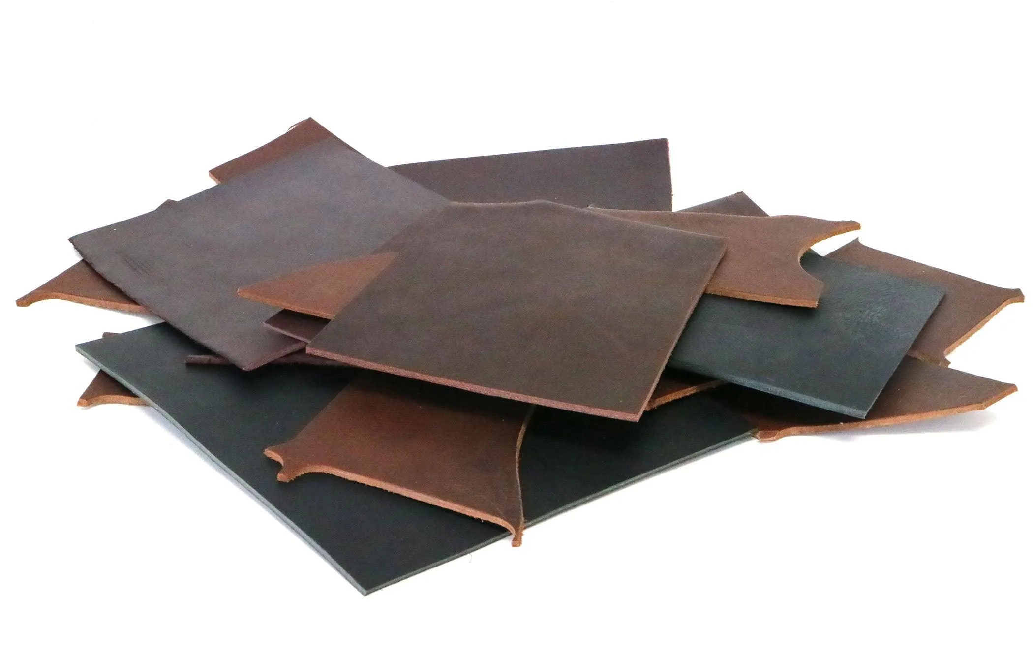 Two Pounds of West Tan Buffalo Leather Scrap