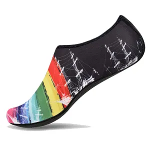 Unisex Rainbow Ships Printed Aquatic Shoes