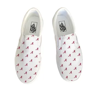 University Of Alabama White Slip On Vans