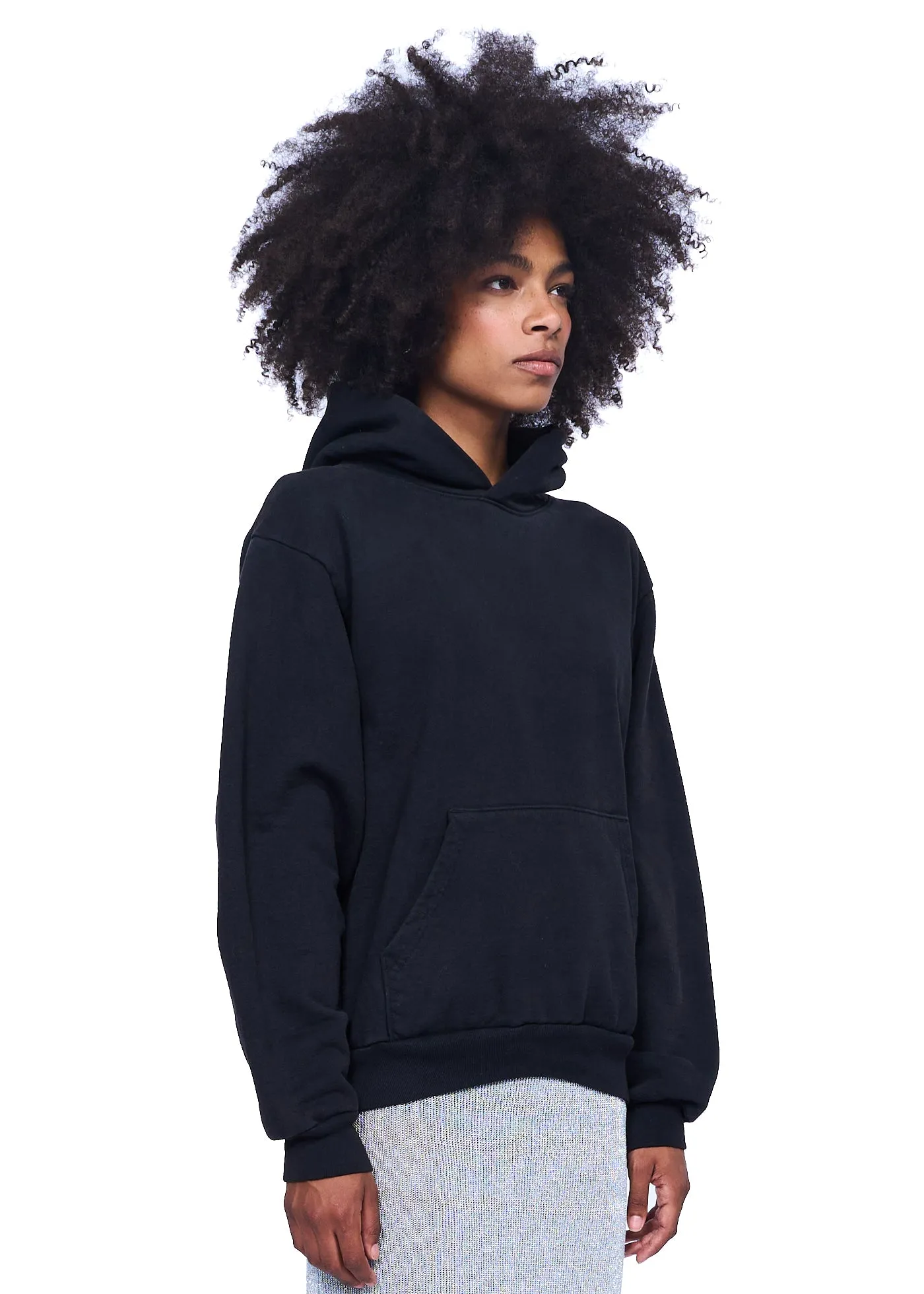 VIAVIA The Super Heavy Fleece Hooded Pullover In Black