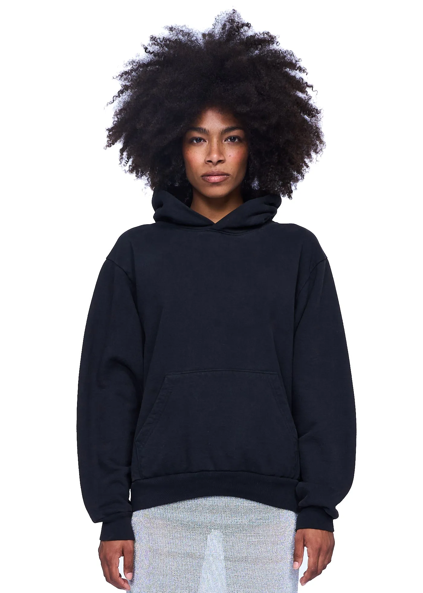 VIAVIA The Super Heavy Fleece Hooded Pullover In Black