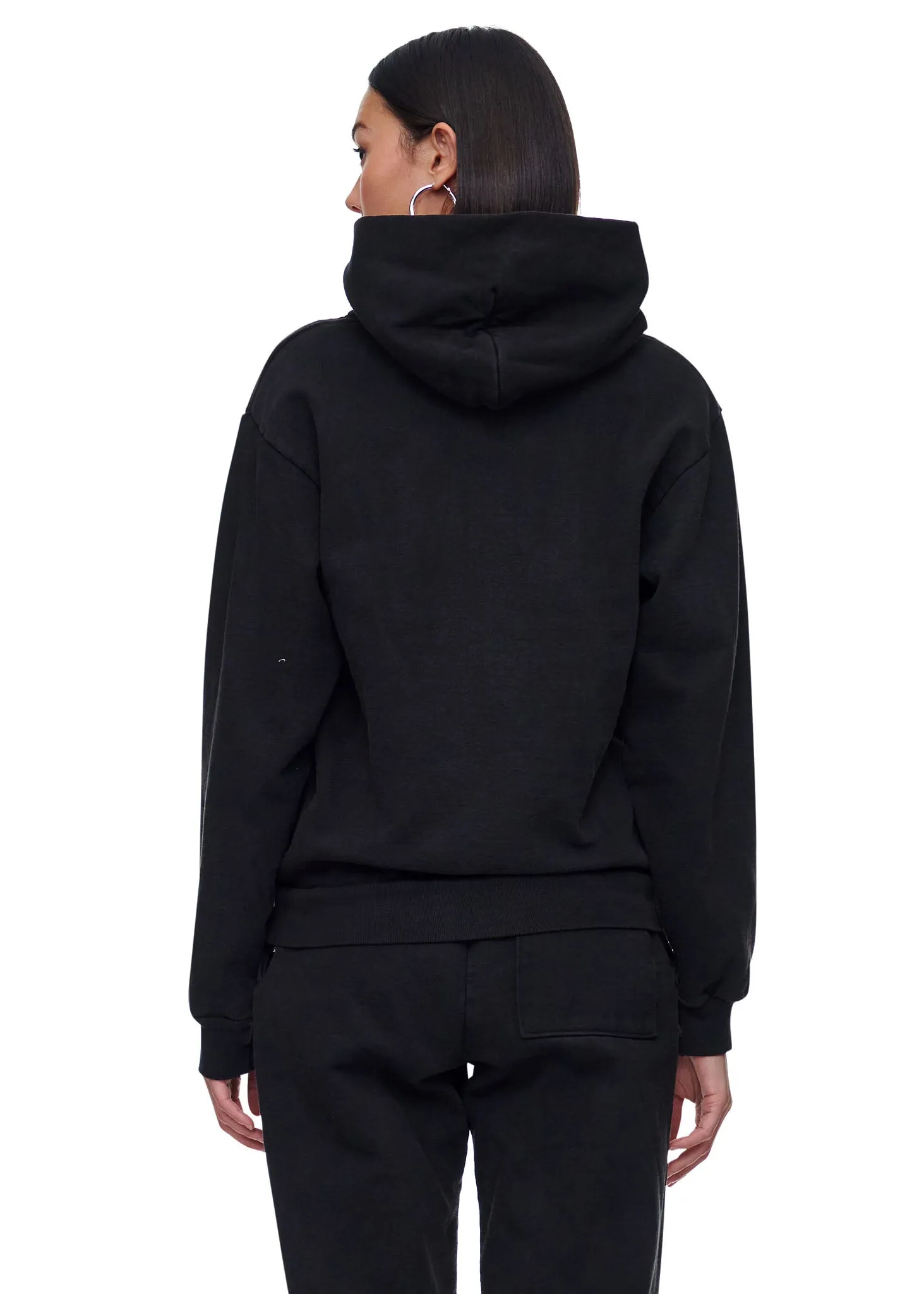 VIAVIA The Super Heavy Fleece Hooded Pullover In Black