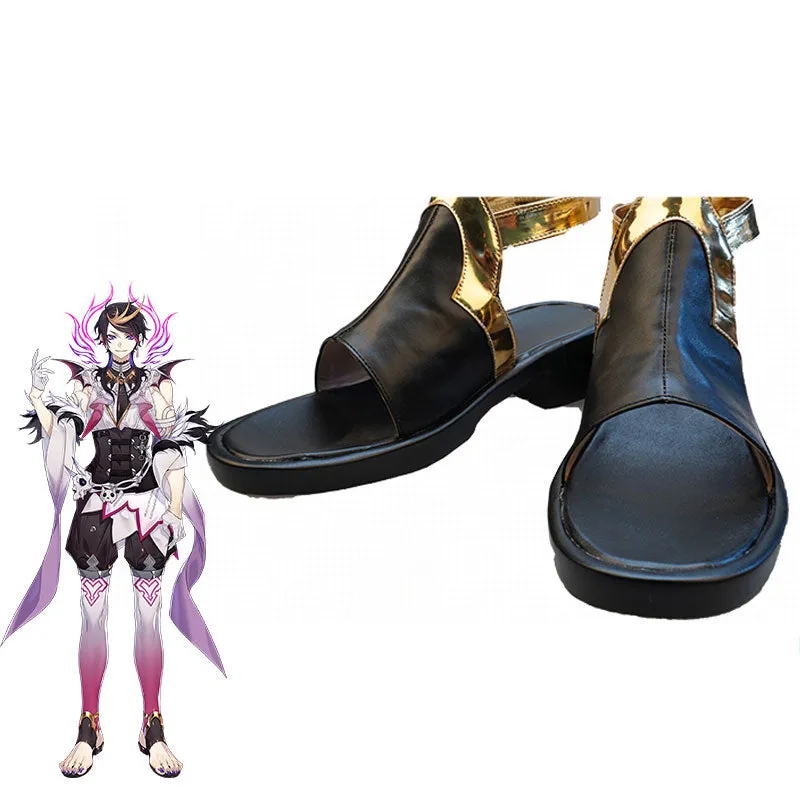 Virtual YouTuber Nijisanji Luxiem Shu Yamino Black Cosplay Shoes