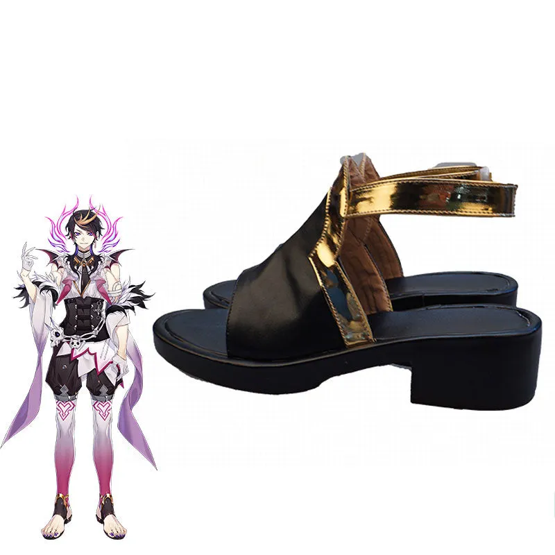 Virtual YouTuber Nijisanji Luxiem Shu Yamino Black Cosplay Shoes